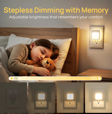 Plug-in night light energy-saving LED beads deliver long-lasting glow.