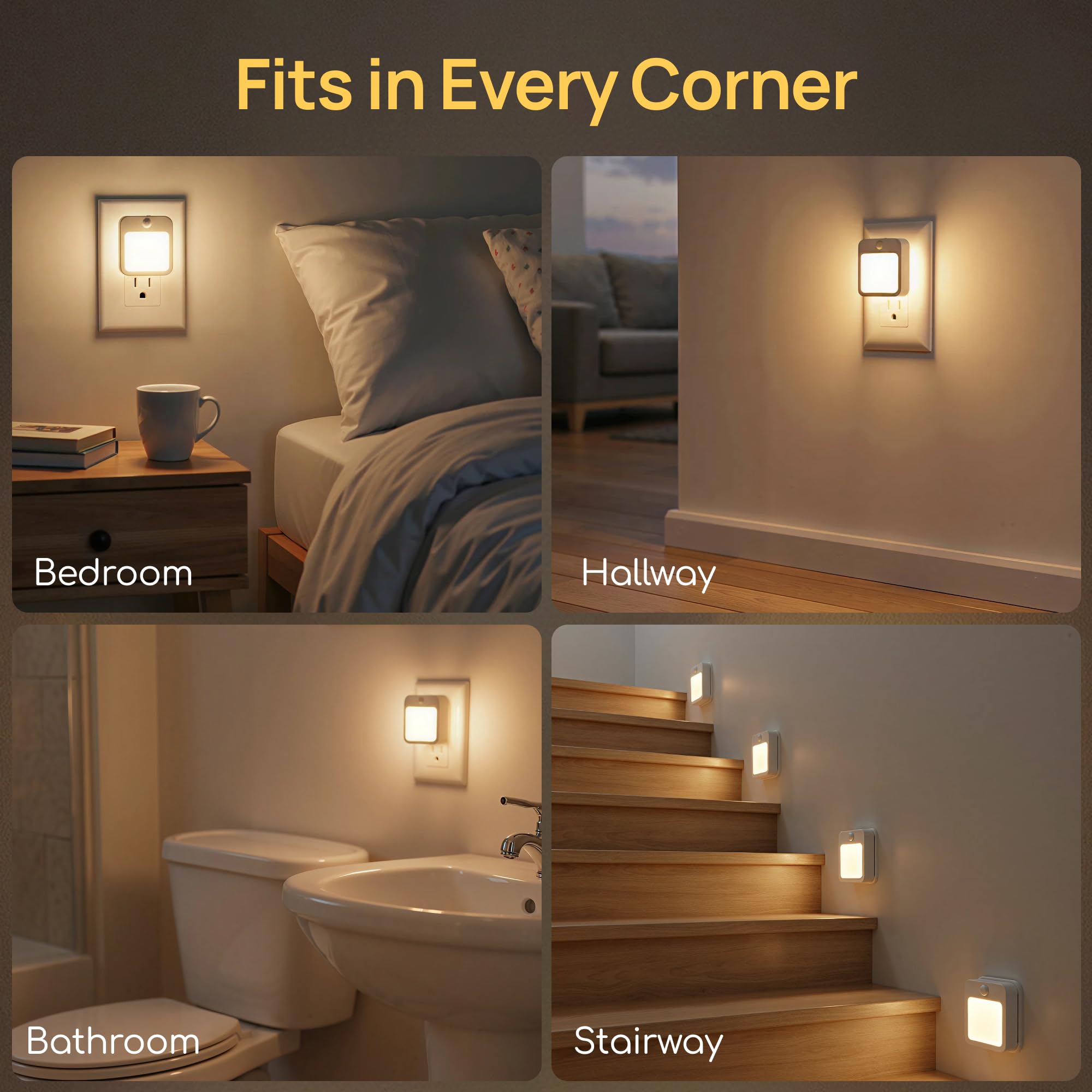 Plug-in night light kids room provides gentle illumination for night-time.
