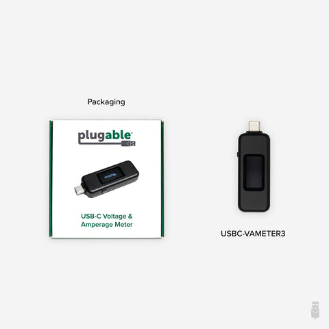 Compact, portable design of the Plugable USB C Power Meter for on‑the‑go testing