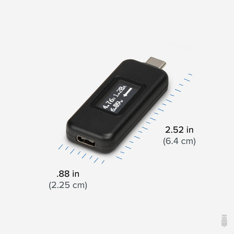Plugable USB C Power Meter Tester compact design fits phones and tablets with cases