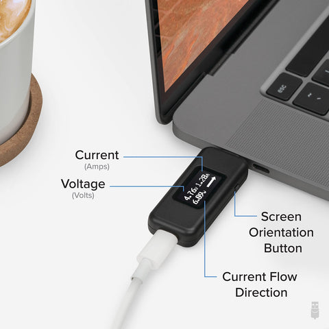 Plugable USB C Power Meter Tester range 4-22V supports PD monitoring during charging sessions