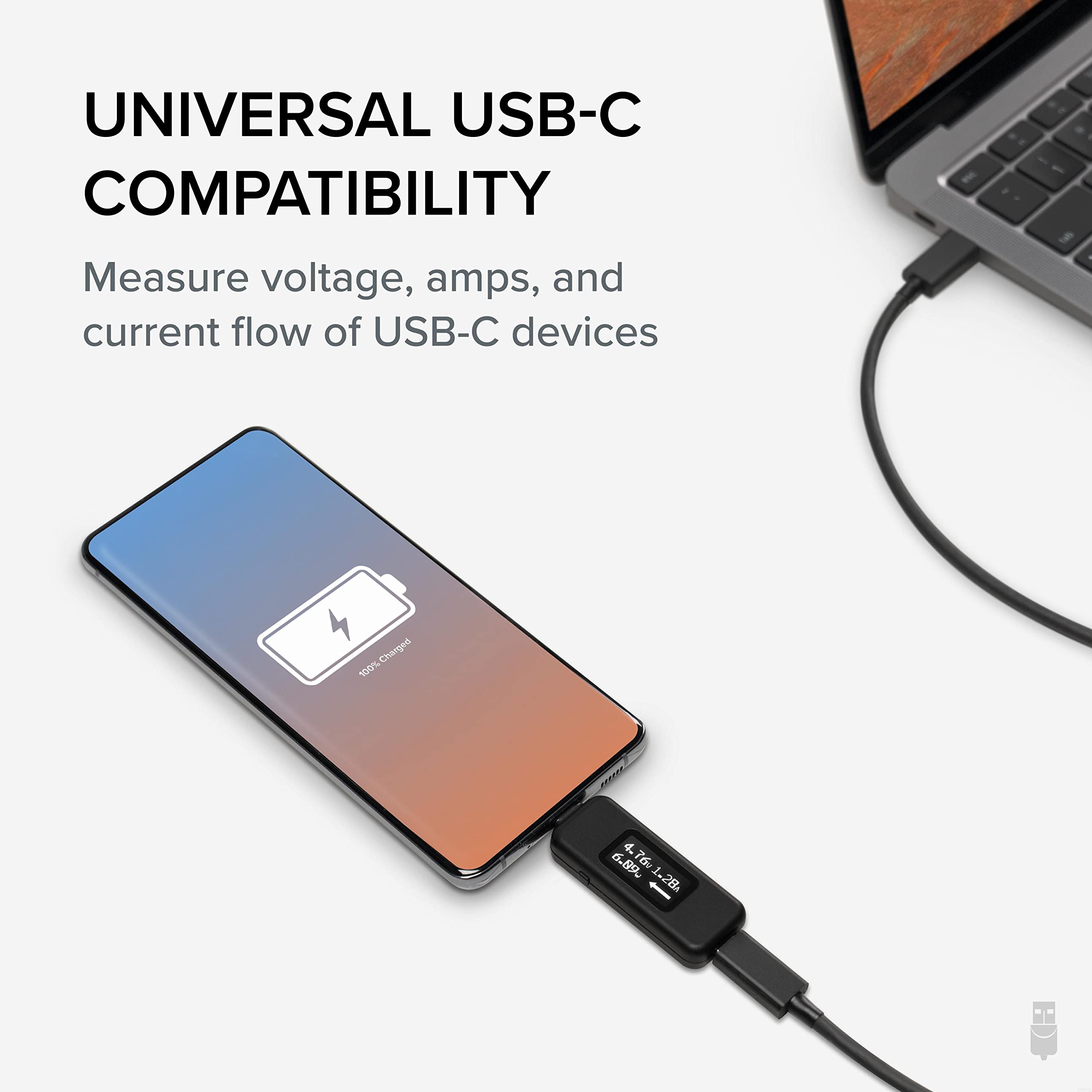 Plugable USB C Power Meter Tester rugged USB-C connectors endure daily use