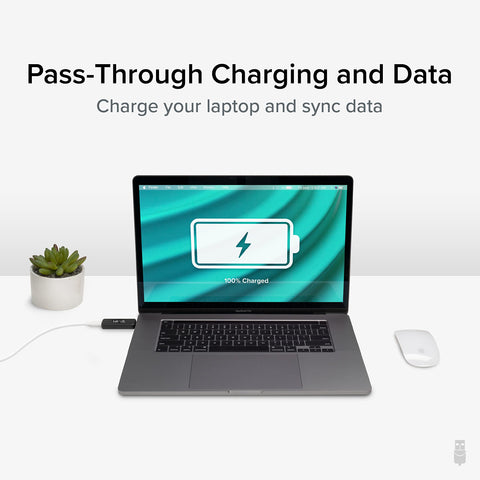 Plugable tester in action with USB data pass‑through enabled