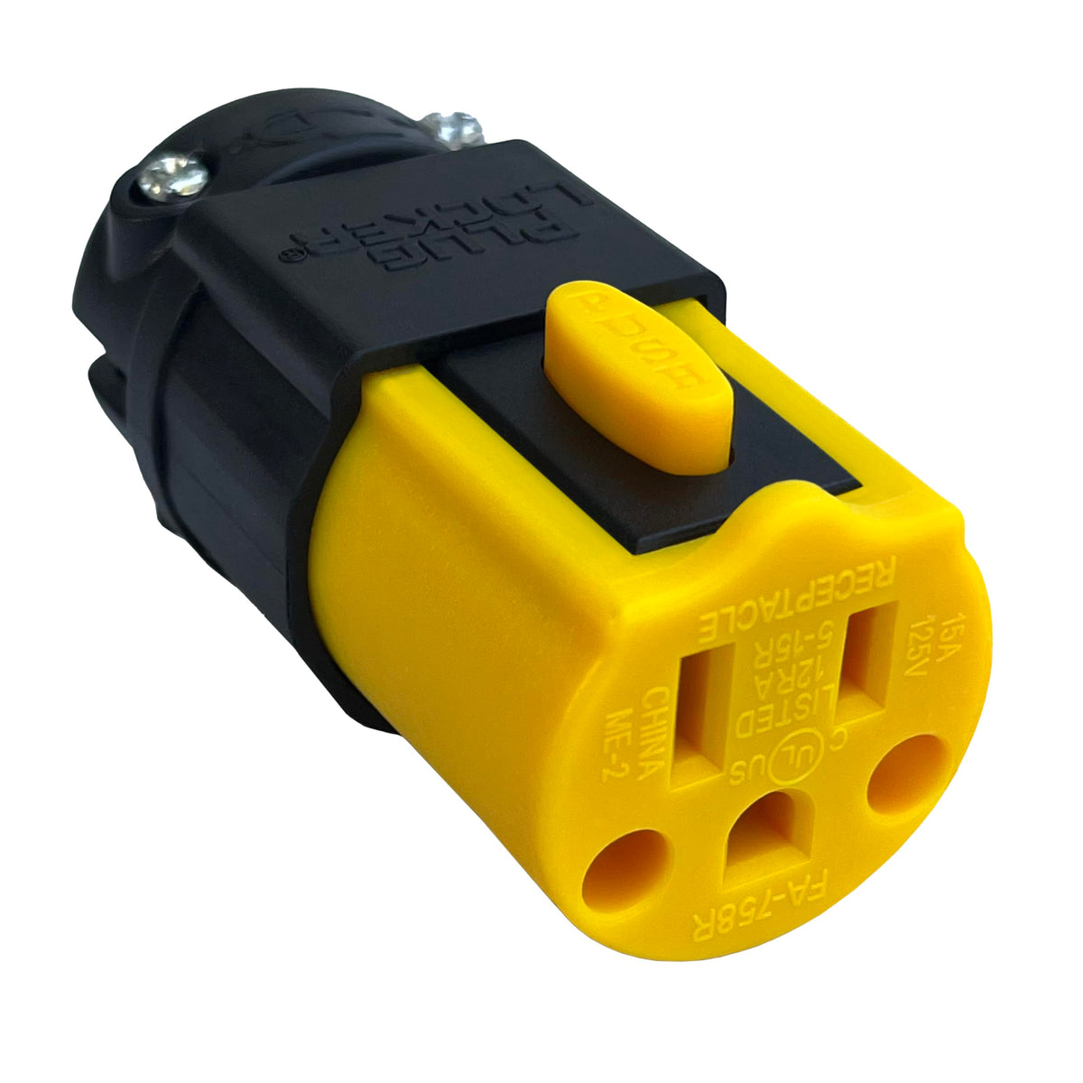 PLUGLOCKER locking extension connector front view shows secure connection