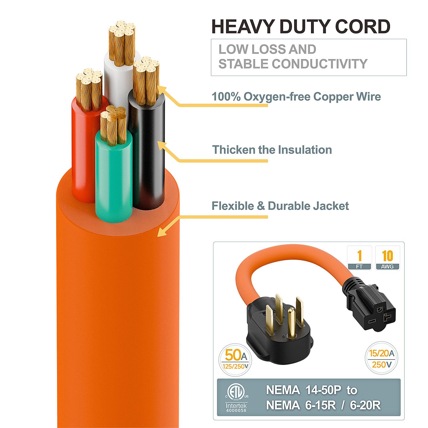 Plugrand 250V circuit compatibility label on the cord