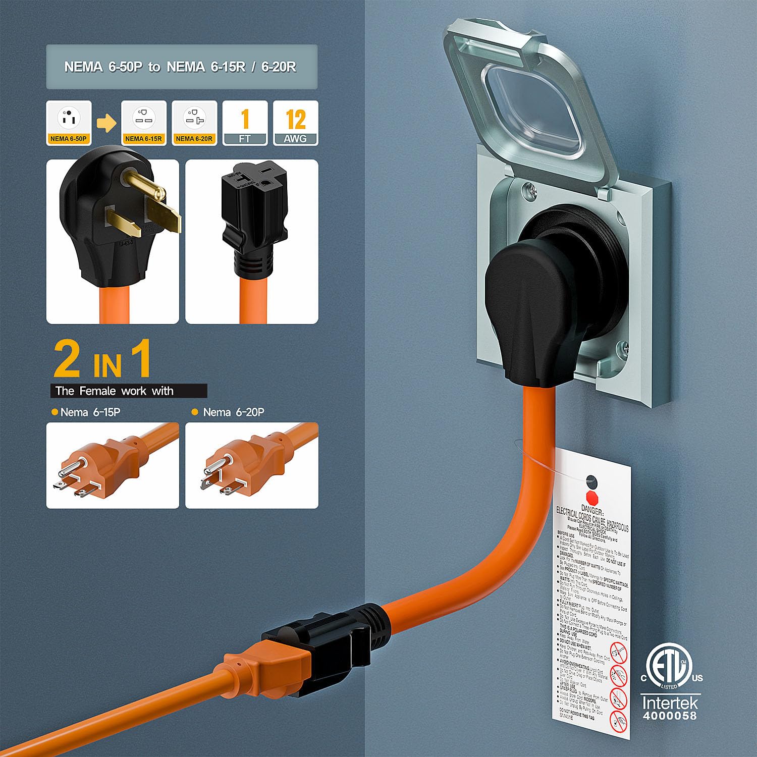 Plugrand safety-tested power cable indicates quality assurance and reliability