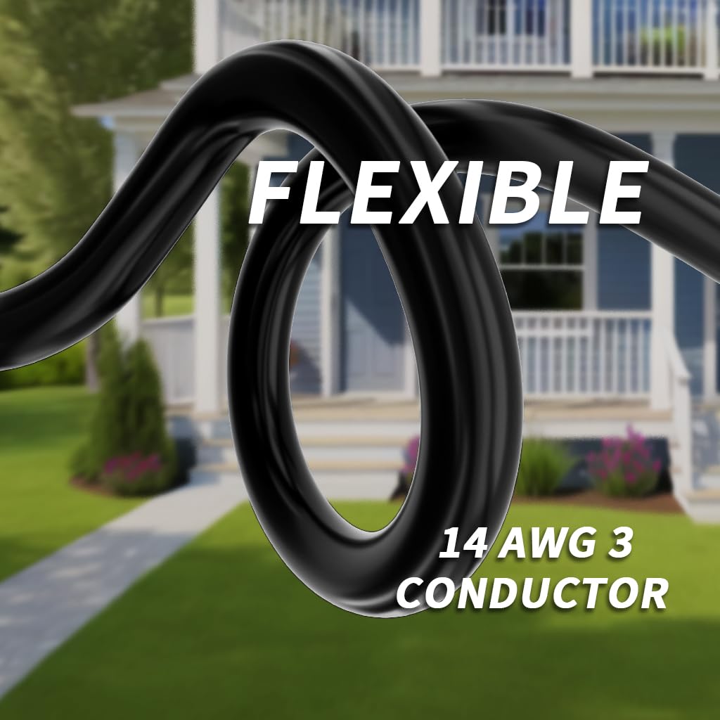 PlugSaf 14AWG SJTW extension cord designed for garden and tool use