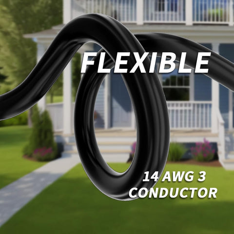 PlugSaf 14AWG SJTW extension cord designed for garden and tool use