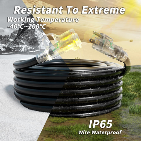 PlugSaf storage straps included with 75 ft cord for neat after-use storage