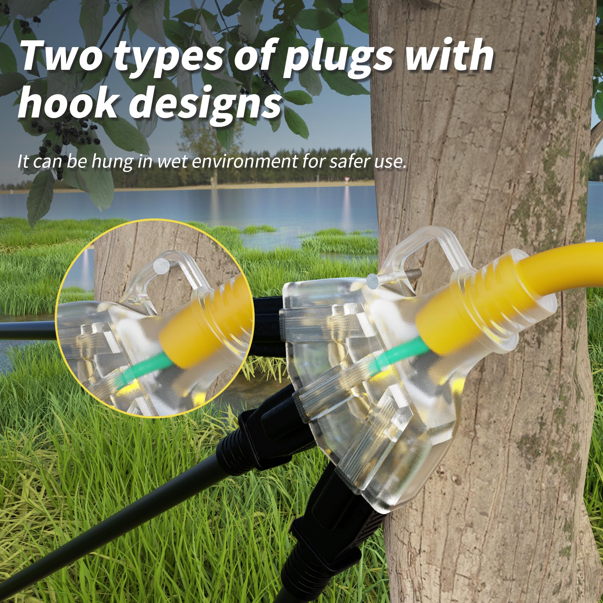PlugSaf high-visibility yellow sheath enhances safety and visibility at the job site.