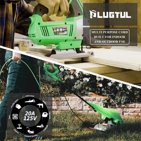 PLUGTUL 25 ft extension cord supporting RVs and outdoor equipment