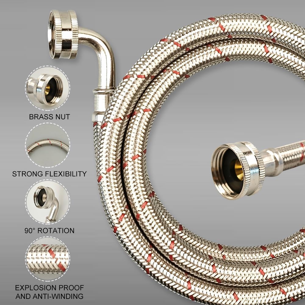 PLUMBINGMASTER 90-degree elbows streamline installation in tight laundry spaces.