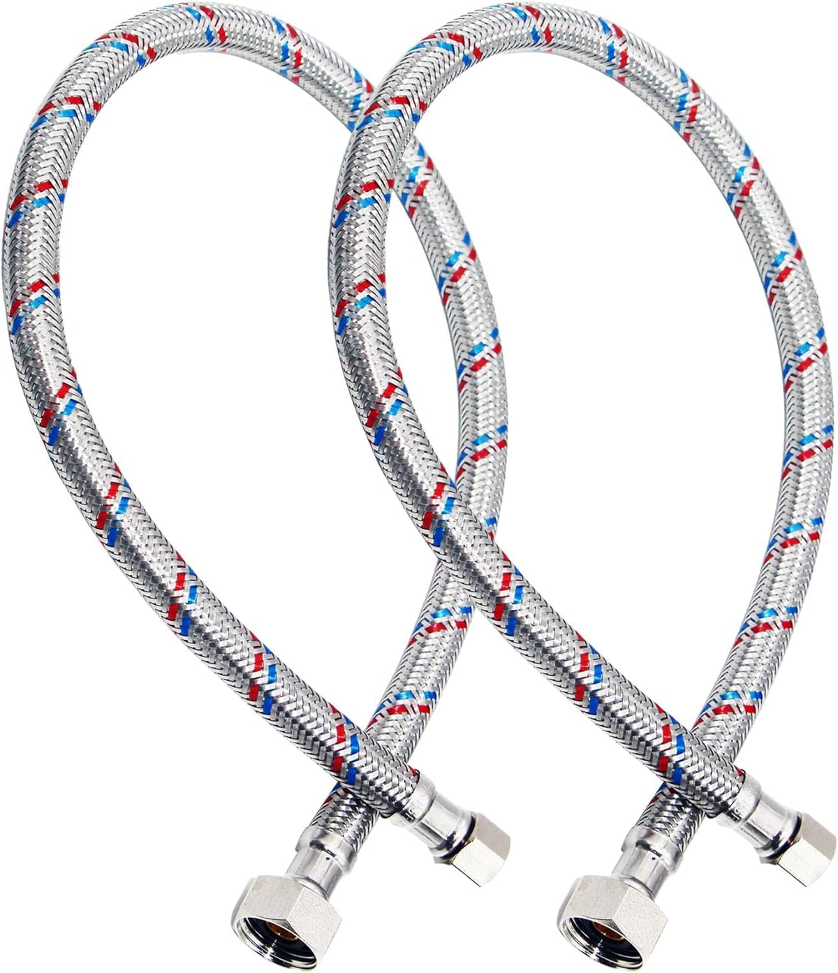 PLUMBINGMASTER braided stainless-steel faucet hose 24in for durable kitchen connections