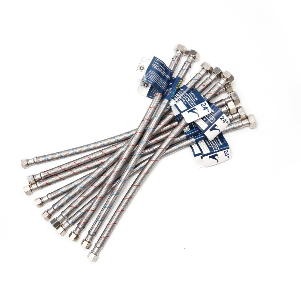 PLUMBINGMASTER faucet hose 10-pack ready for quick kitchen or bath upgrades.