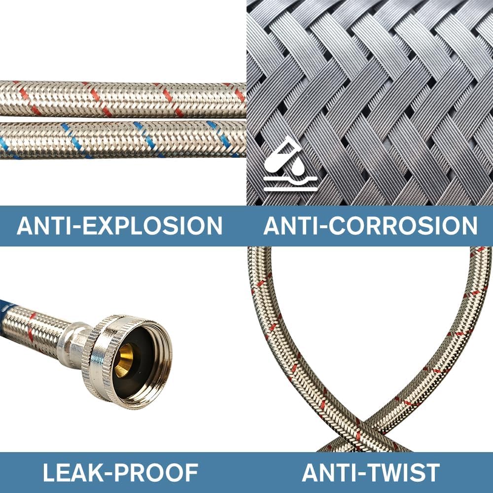 PLUMBINGMASTER UPC-certified hose set ensures safe, reliable water supply.