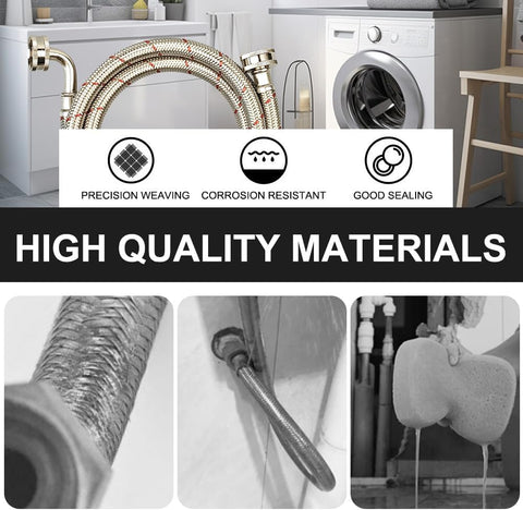 PLUMBINGMASTER pack includes two hoses with strong gaskets for reliable seals.