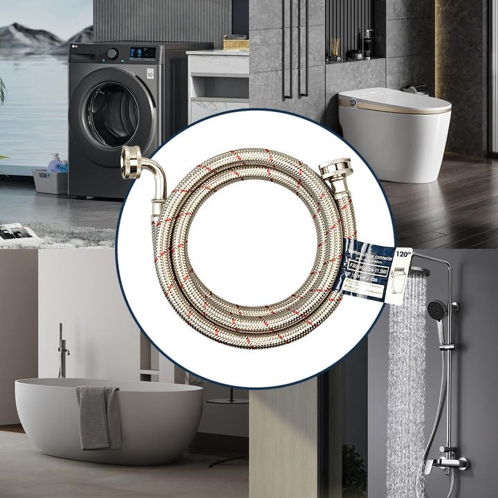 PLUMBINGMASTER two-pack hoses provide versatile washer replacements.