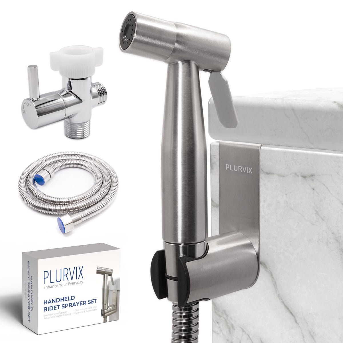 Plurvix handheld bidet sprayer with adjustable pressure for precise cleansing
