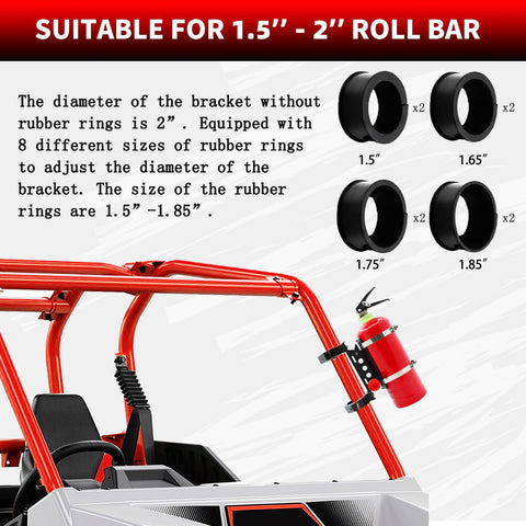 PLUSBEAM adjustable bracket fits 1.5-2 inch roll bars on Polaris, Can-Am, Honda and more.