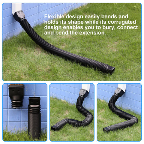 Plusgutter downspout extender flexible design bends easily and returns to shape
