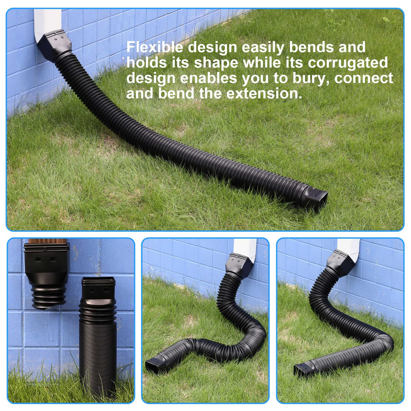 Plusgutter flexible extension demonstrates easy bending without creases.