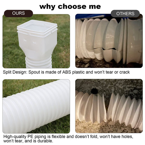 Plusgutter white extendable downspout 21 to 68 inches for adjustable coverage