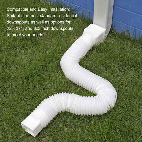 Plusgutter white rain drain extenders withstand outdoor weather and rain conditions