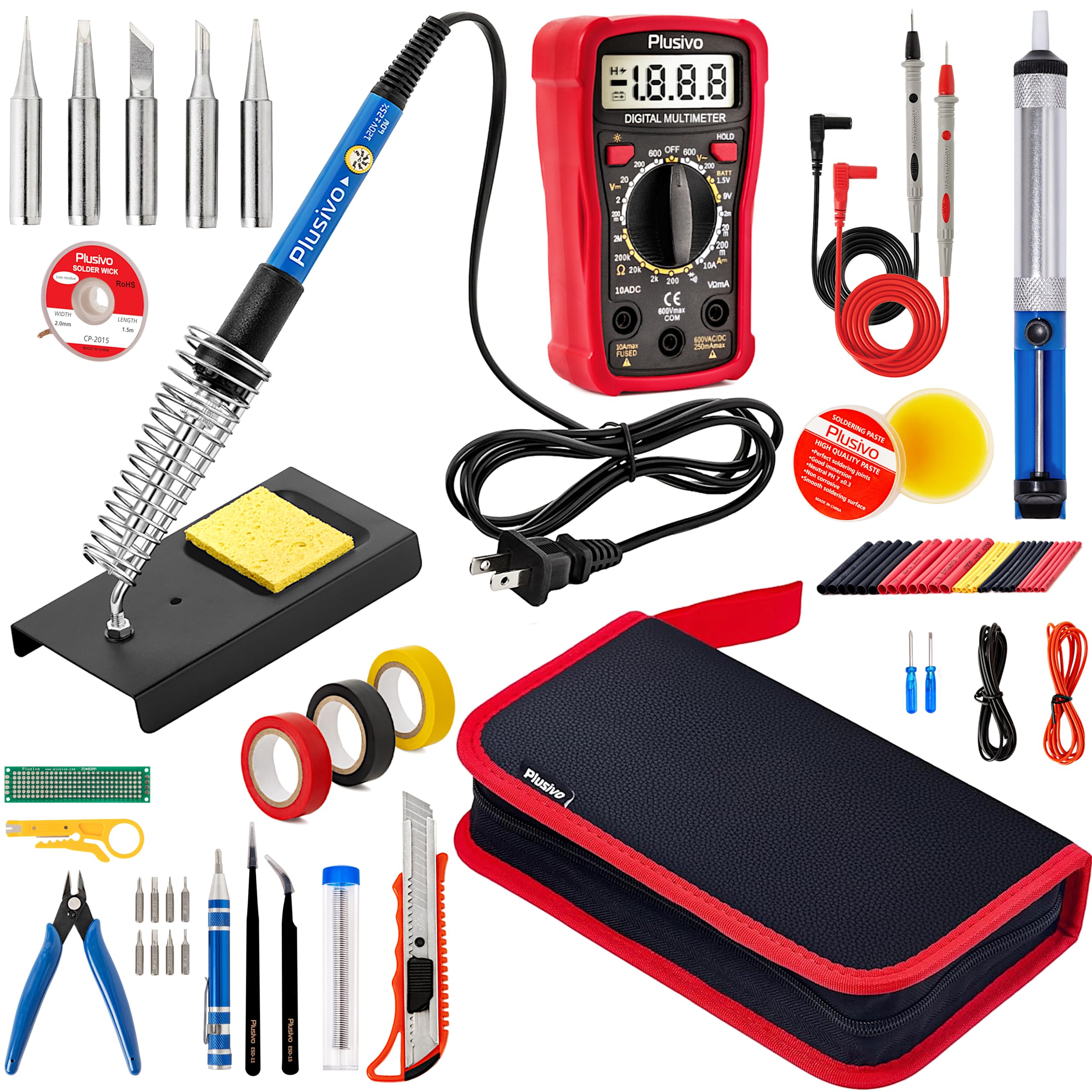 Plusivo 60W adjustable soldering iron with precise temperature control for delicate components