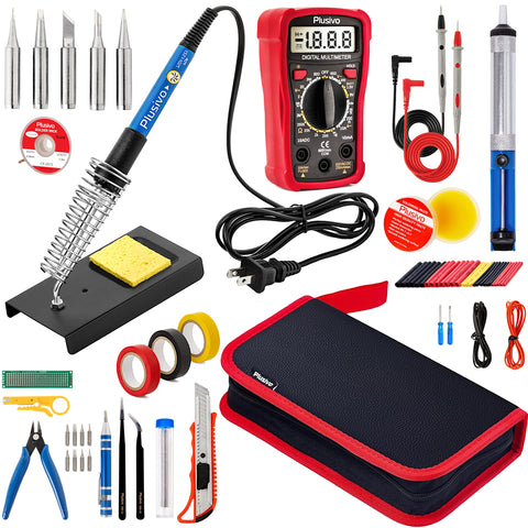 Plusivo 60W adjustable soldering iron with precise temperature control for delicate components