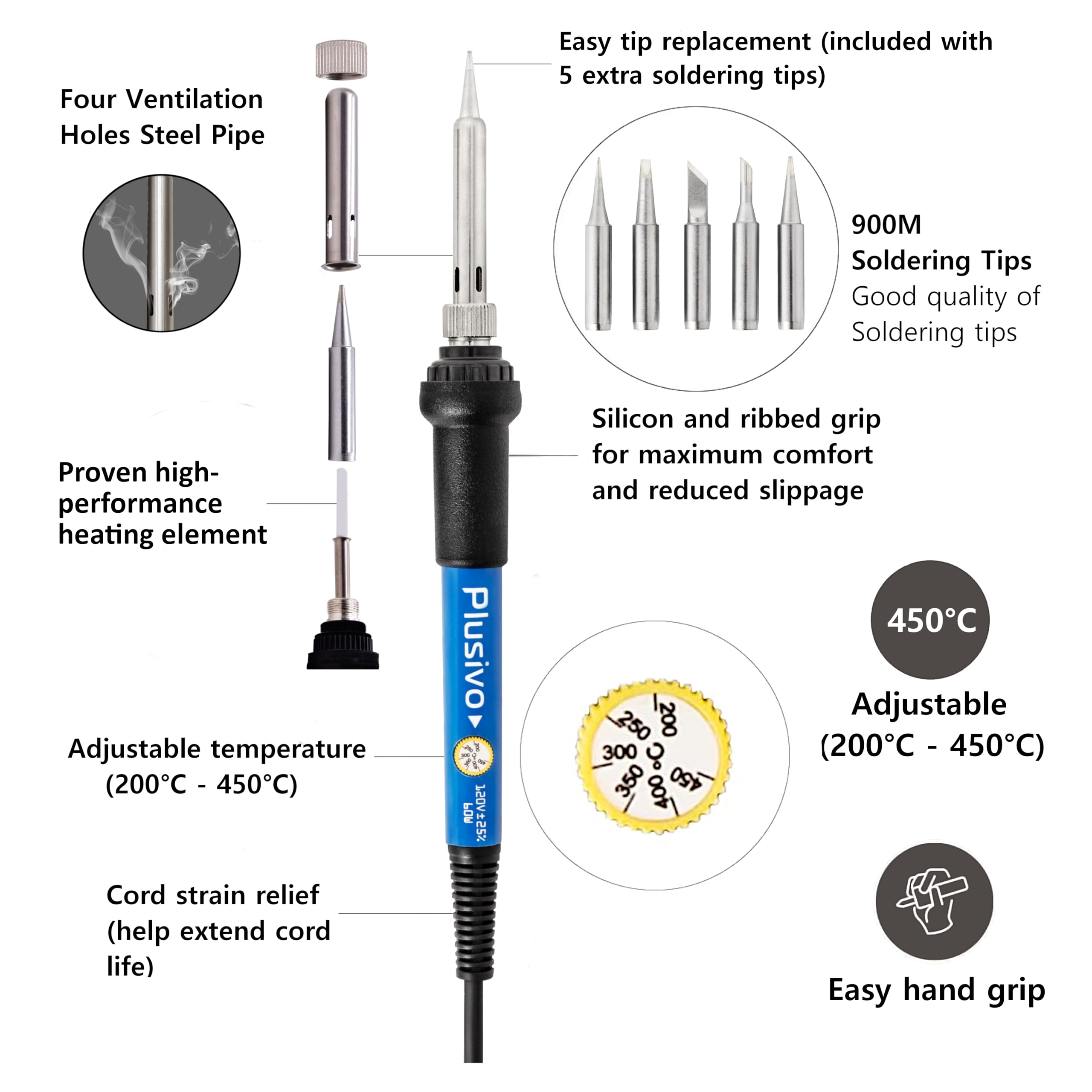 Plusivo desoldering pump for easy component removal during repairs