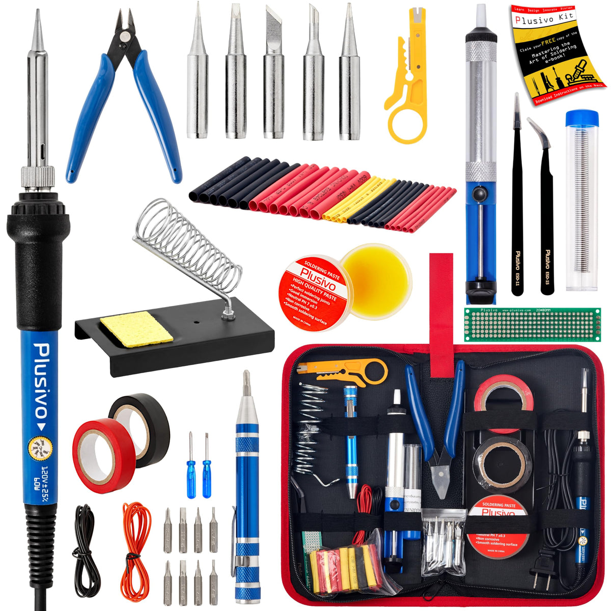 Plusivo soldering iron kit setup for clean joints and organization