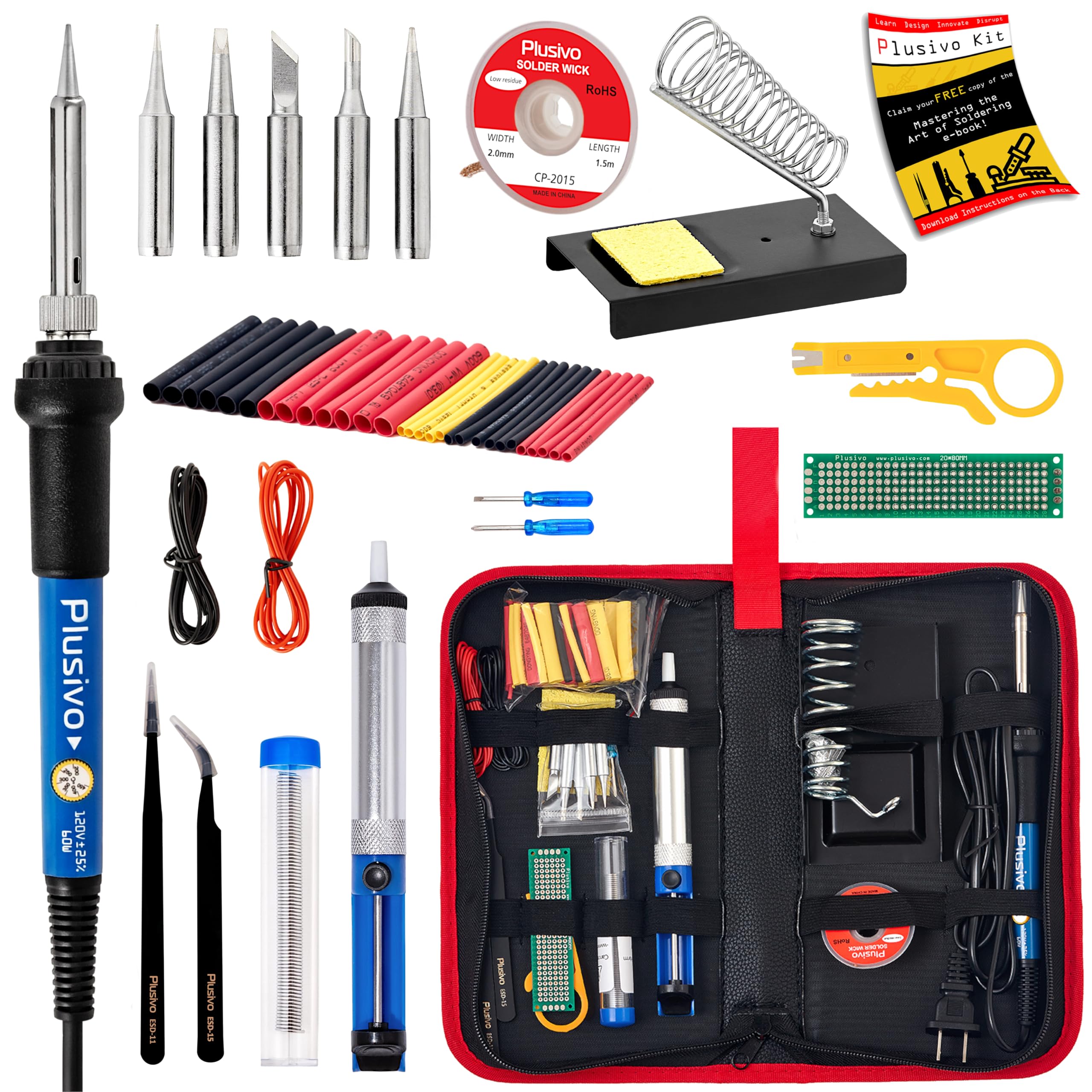 Plusivo soldering kit main assembly ready for versatile electronics projects.