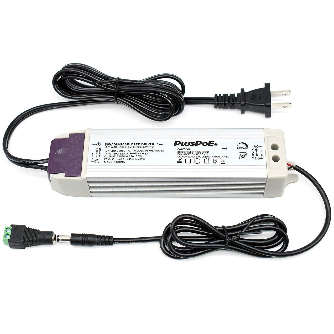 PLUSPOE LED strip 50W dimmable driver powering kitchen lighting with smooth control