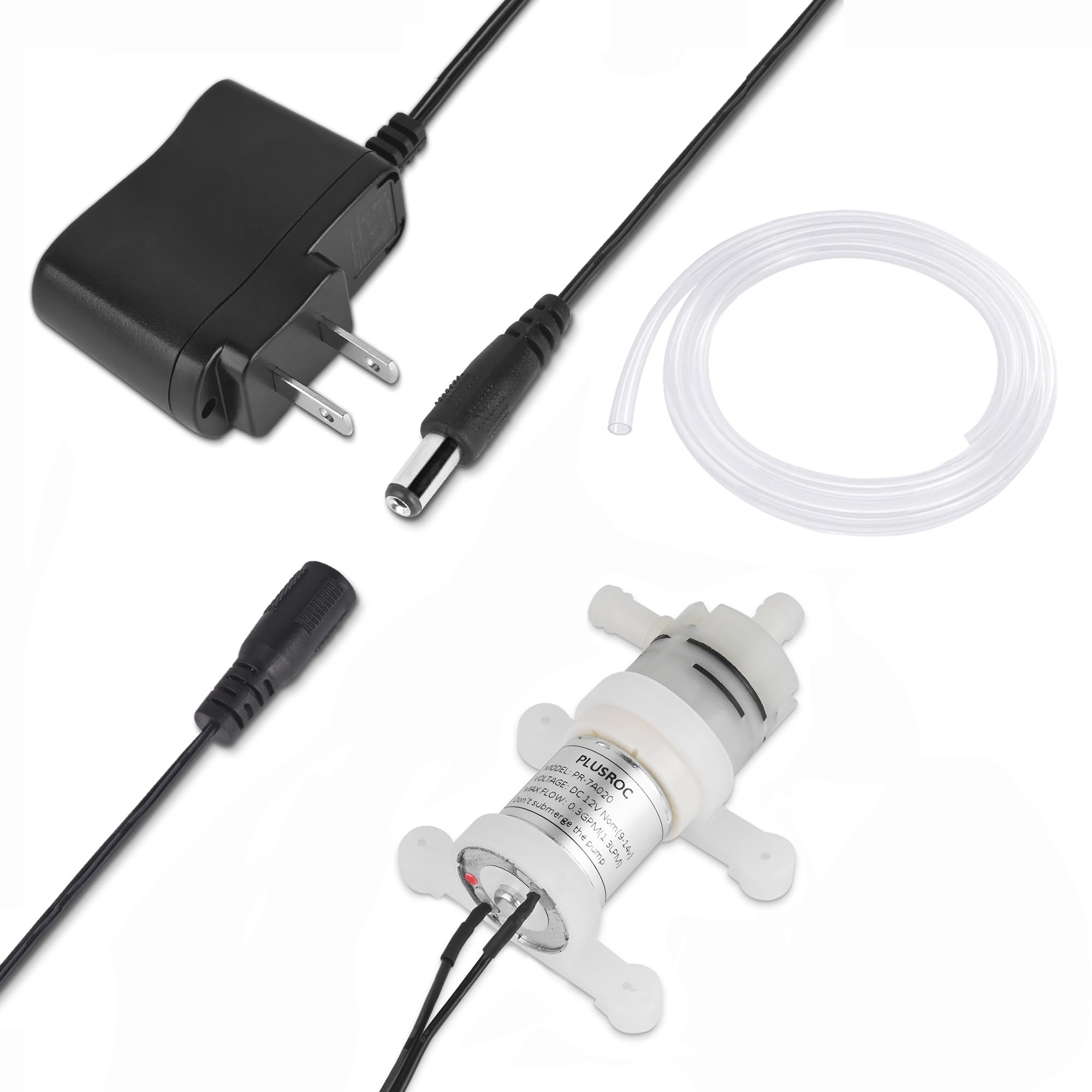 PlusRoc 12V DC mini water pump for compact ice maker water transfer.