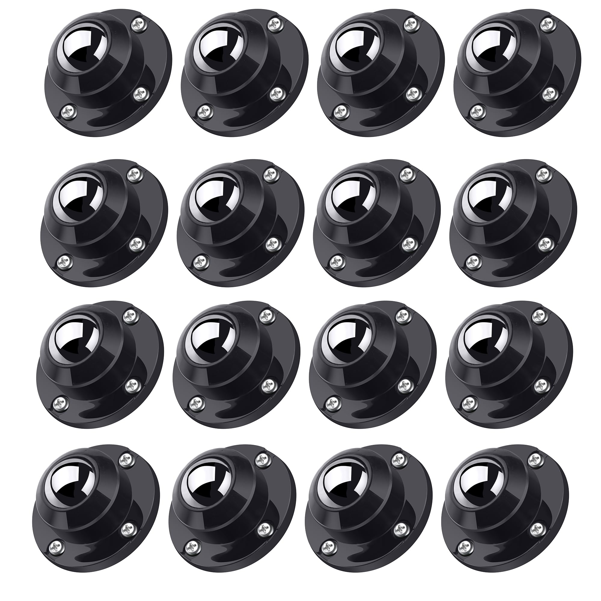 PlusRoc 16-pack 1-inch caster wheels in side view for easy furniture movement.