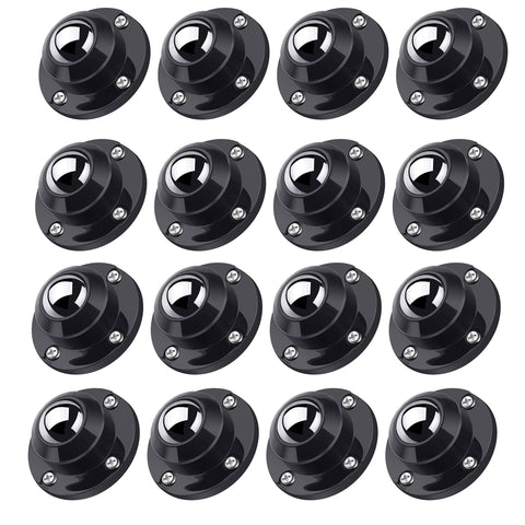 PlusRoc 16-pack 1-inch caster wheels in side view for easy furniture movement.
