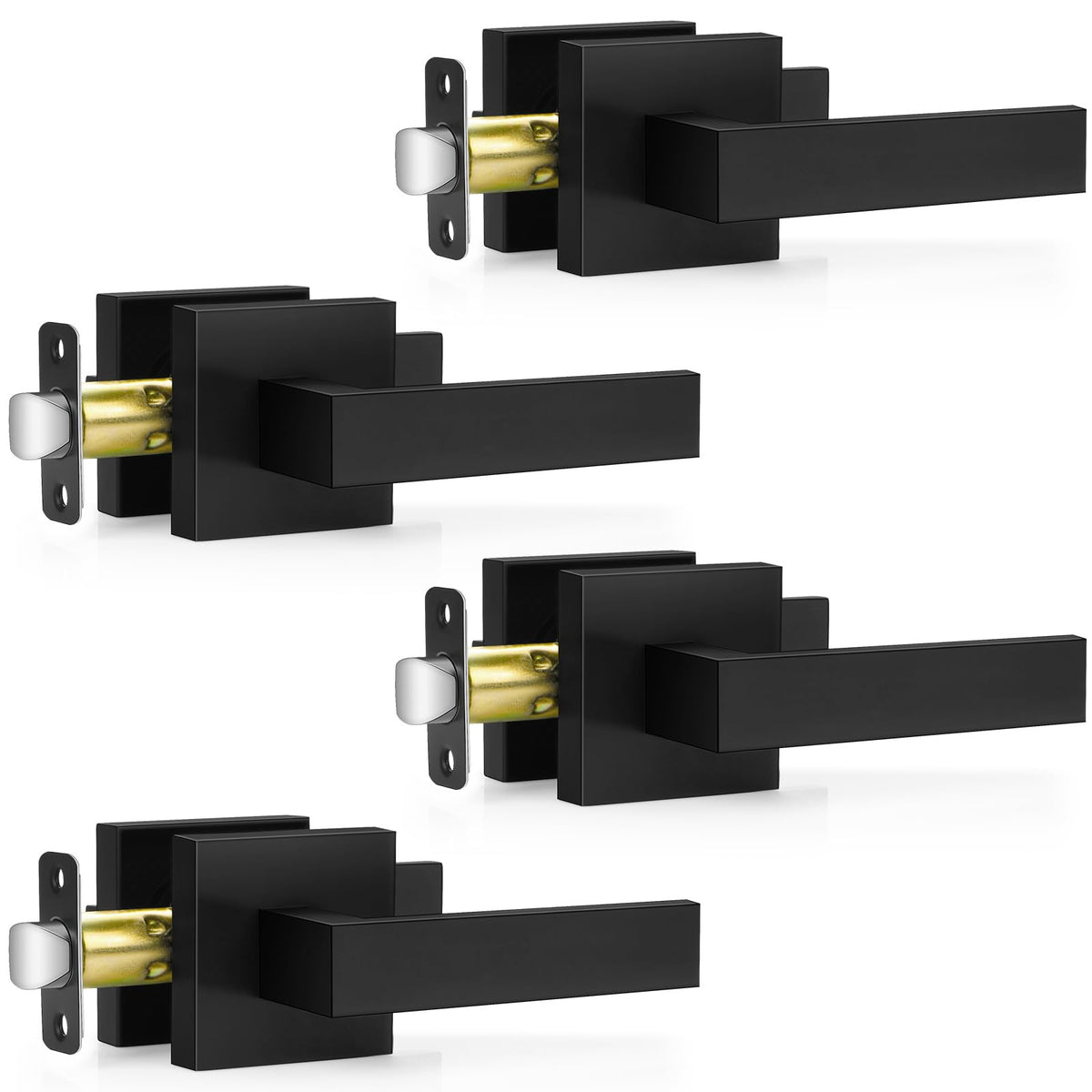 Plustool 4 Pack Black Door Handles set offers quick interior upgrade with easy DIY install.
