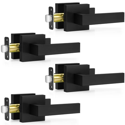 Plustool 4 Pack Black Door Handles set offers quick interior upgrade with easy DIY install.
