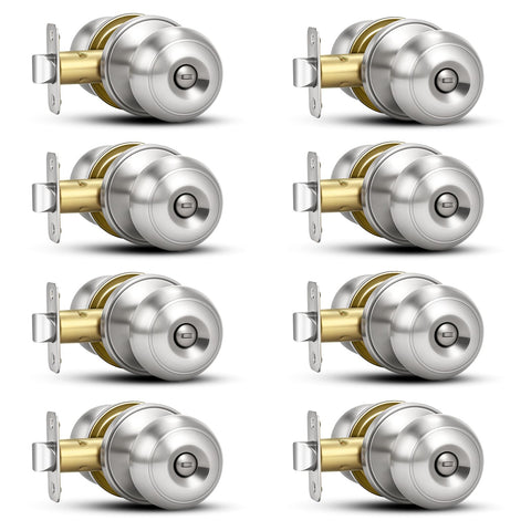 Plustool brushed nickel door knob packaging highlights premium finish and durability