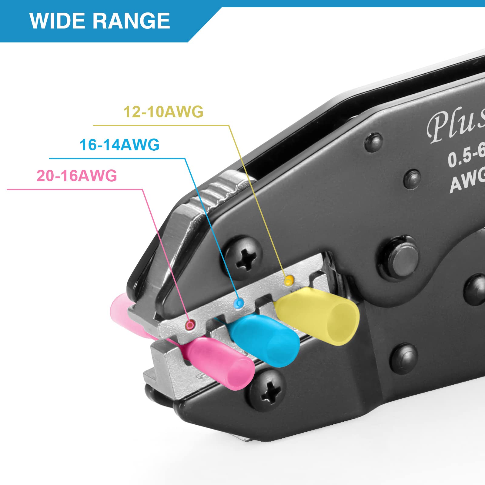 Plustool color-coded dies simplify identifying crimp settings