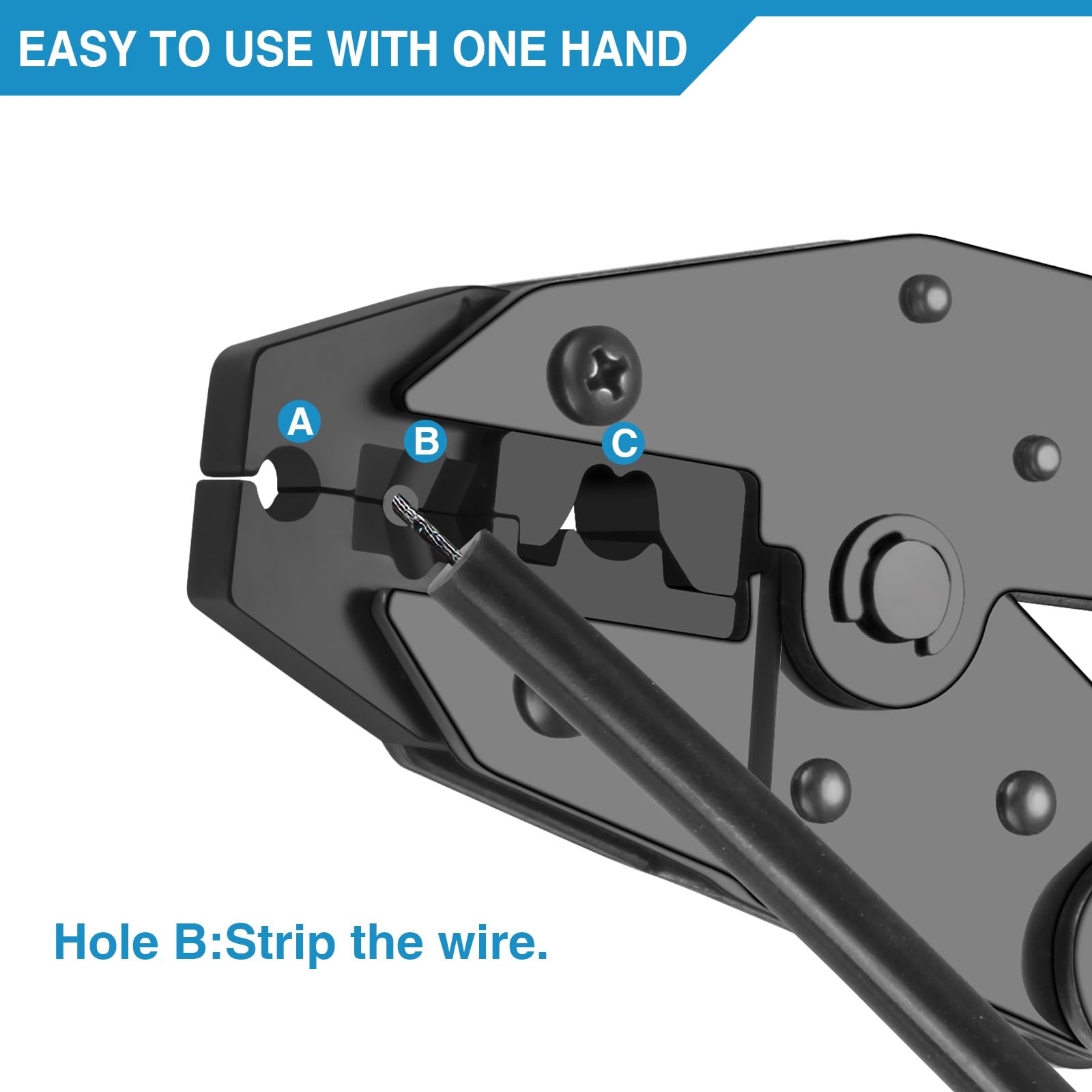 Plustool crimping tool ideal for home repairs and automotive wiring projects.
