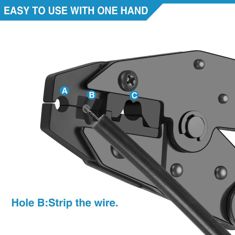 Plustool crimping tool ideal for home repairs and automotive wiring projects.