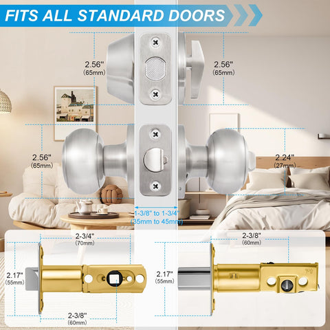 Inside view of Plustool deadbolt thumb-turn for quick internal locking