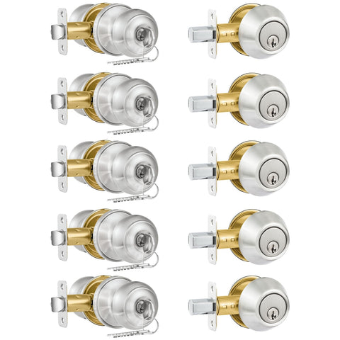 Plustool entry lock and deadbolt set with keyed-alike convenience for single-key access