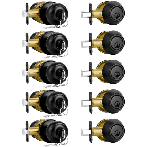 Plustool front door lock in matte black exterior for secure entry.