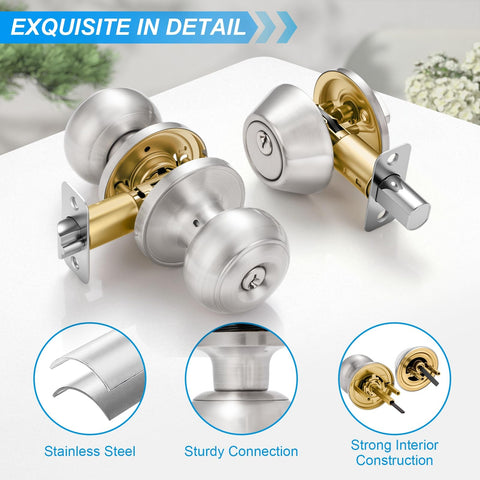 Plustool satin nickel keyed-alike close-up highlighting durable finish