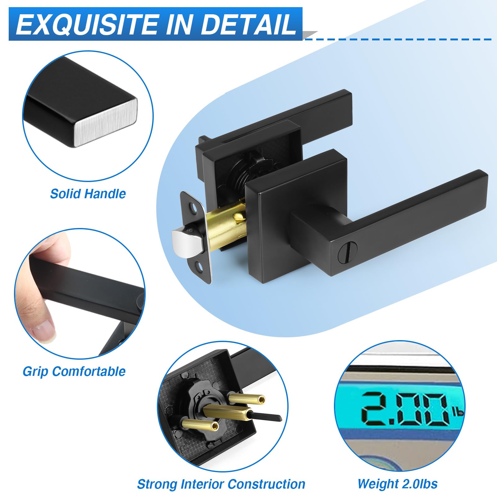Plustool keyless interior knob highlighting convenient bedroom privacy.
