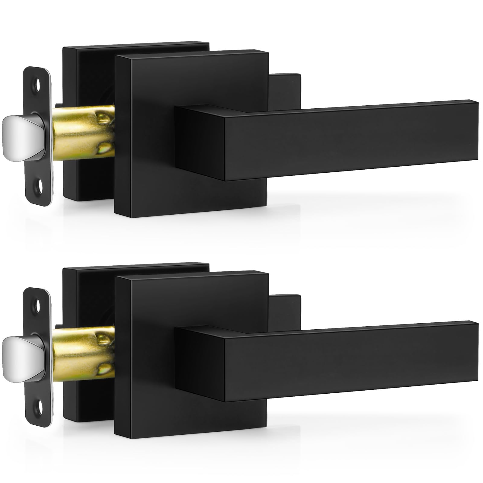 Plustool matte black door handle close-up shows durable electroplating finish.