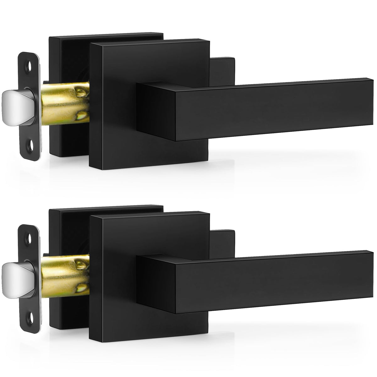 Plustool matte black door handle close-up shows durable electroplating finish.