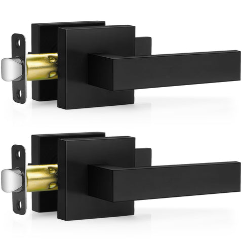 Plustool matte black door handle close-up shows durable electroplating finish.